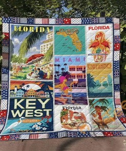Florida Quilt Blanket Bedding Set With Pillowcase Option