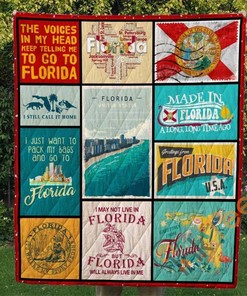 Florida Quilt Blanket Bedding Set With Pillowcase Options
