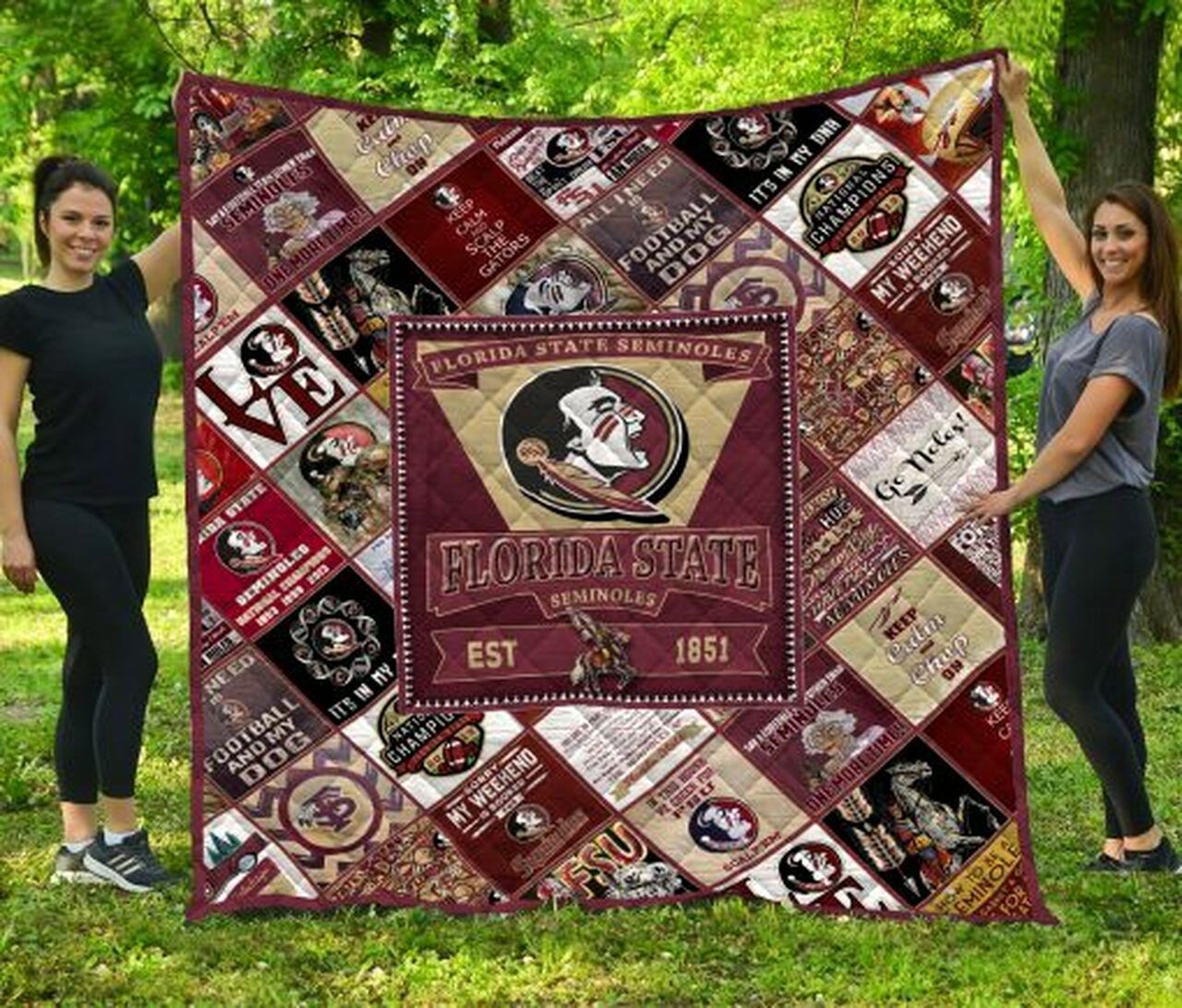 Florida State Seminoles Ncaa Quilt Blanket Bedding Set