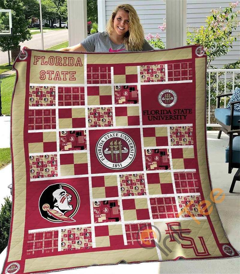 Florida State Seminoles Quilt Blanket Bedding Set With Pilliwcases Option