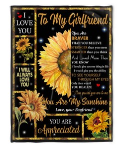 Flower Blanket To My Girlfriend You Are My Sunshine Love You Boyfriend For Girlfriend Family
