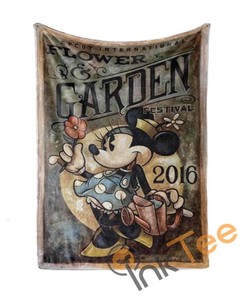 Flower Garden Festival Minnie Mouse Limited Edition 4101 Sherpa Fleece Blanket Gifts for Family, for Couple
