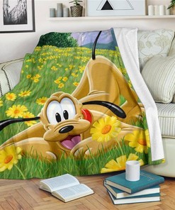 Flower Pluto Funny Sherpa Fleece Blanket Gifts for Family, for Couple