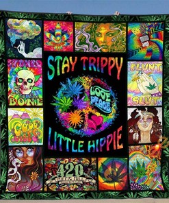 Flower Power Hippie Quilt Blanket Bedding Set