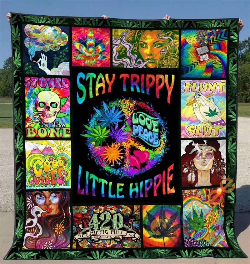 Flower Power Hippie Quilt Blanket Bedding Set