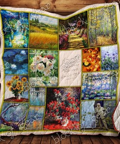 Flowers Always And Always Claude Monet Quilt Blanket Bedding Set