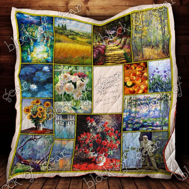 Flowers Always And Always Claude Monet Quilt Blanket Bedding Set