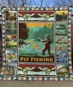 Fly Fishing Quilt Blanket Bedding Set for Home Décor