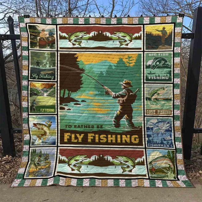 Fly Fishing Quilt Blanket Bedding Set for Home Décor