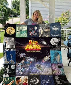 Fly Me To The Moon Retro Quilt Blanket Bedding Set