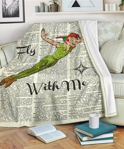 Fly With Me Peter Pan Sherpa Fleece Blanket Gifts for Family, for Couple
