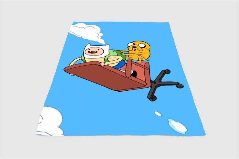 Flying Finn And Jack Adventure Time Sherpa Fleece Blanket Gifts for Family, for Couple