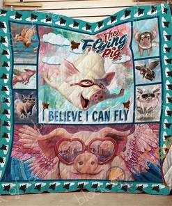 Flying Pig Quilt Blanket Bedding Set