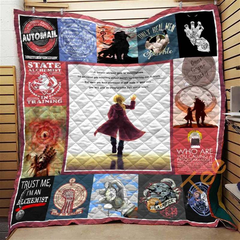 Fma Quotes Quilt Blanket Bedding Set With Pilliwcases Option