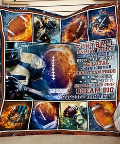 Football Family Rules Play Hard Great Customized Gifts For Birthday Christmas Thanksgiving Quilt Blanket Bedding Set