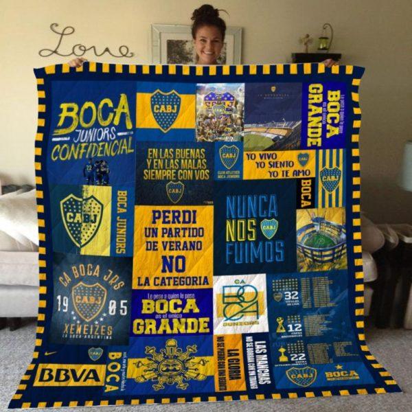 Football Team Boca Juniors Quilt Blanket Bedding Set