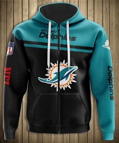 Football Teams Hoodie Shirt Limited Edition Miami Dolphins 3D Zipper Hoodie