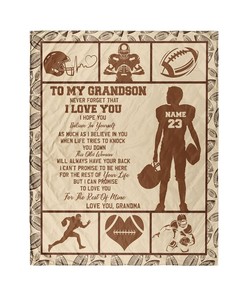 Football To My Grandson Love Grandma Personalized Blanket For Grandson Birthday79