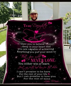 For Daughter Fleece Blanket Quilt Blanket Bedding Set Letter From Mom Never Lose Family Blanket
