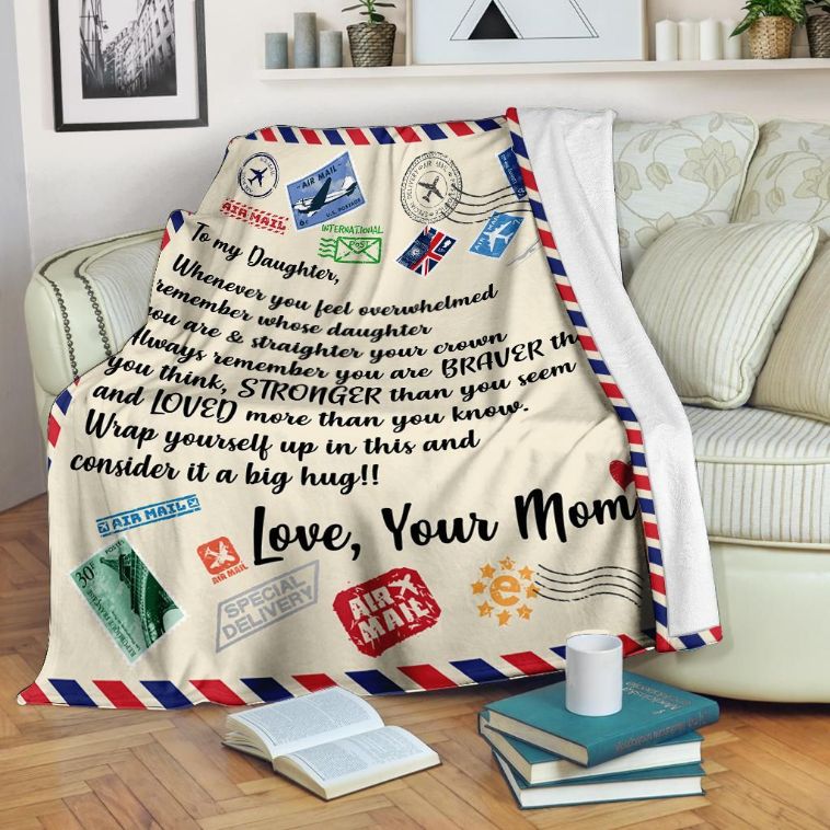 For Daughter Letter For Your Daughter From Mom Fleece Blanket Quilt Blanket Bedding Set
