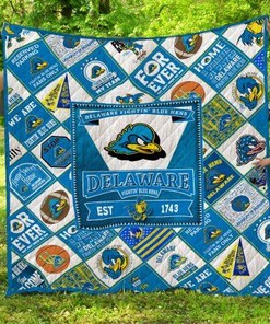 For Fans Delaware Fightin' Blue Hens Quilt Blanket Bedding Set