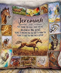 For I Know The Plans I Have For You Horse Jeremiah For Horse Lover Quilt Blanket Bedding Set