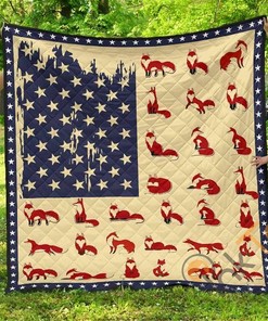 Fox Flag Premium Quilt Blanket Bedding Set