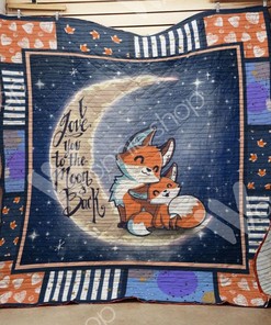 Fox I You To The Moon And Back Quilt Blanket Bedding Set