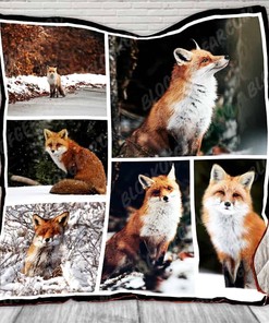 Fox In The Snow Quilt Blanket Bedding Set for Home Décor