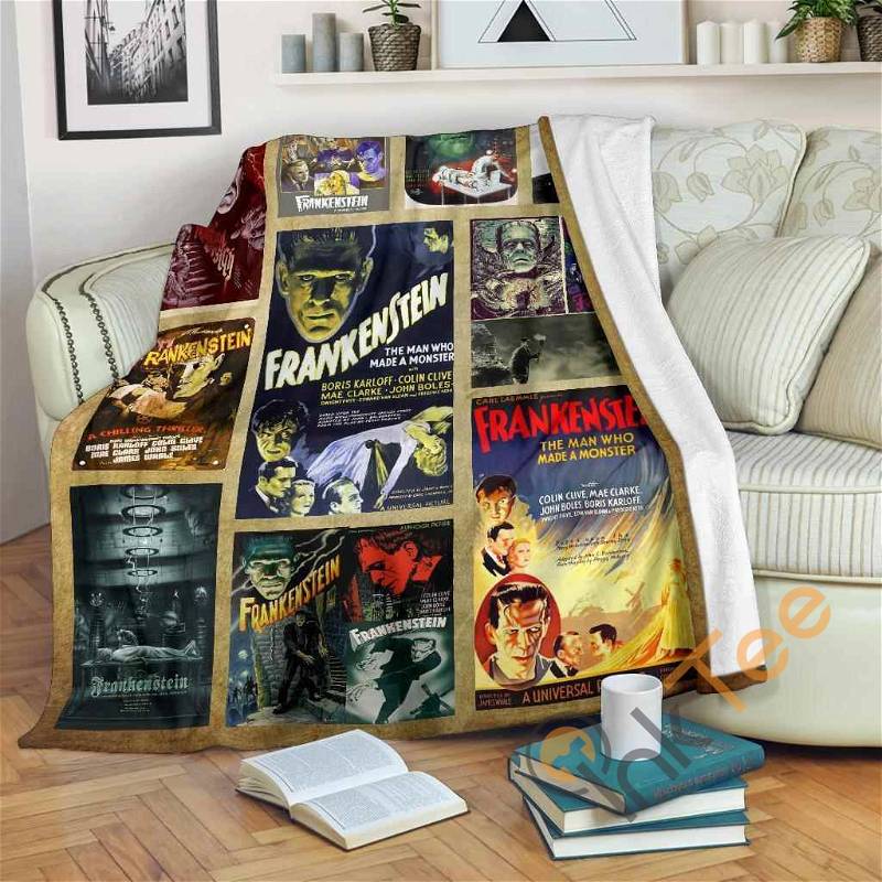 Frankenstein 1931 Fleece Sherpa Fleece Blanket Gifts for Family, for Couple