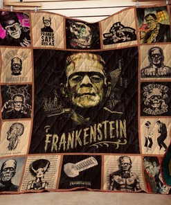 Frankenstein Halloween Frankie Says Relax Quilt Blanket