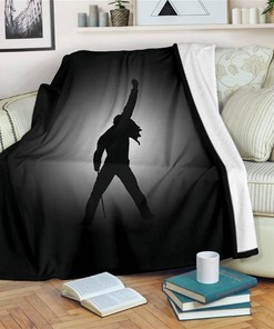 Freddie Mercury On Stage Sherpa Fleece Blanket Gifts for Family, for Couple