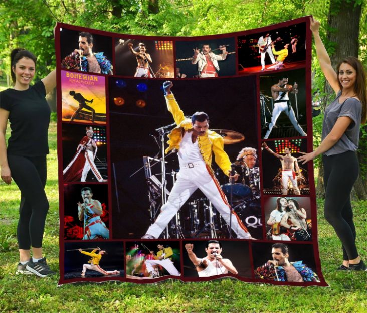 Freddie Mercury Singer Songwriter Queen Band Quilt Blanket Bedding Set