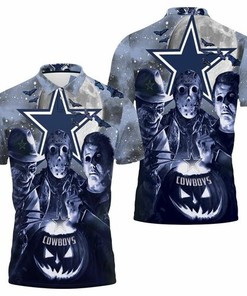 Freddy Jason Michael Myers Love Dallas Cowboys Pumpkin Head Halloween 3d Jersey 3D All Over Print Polo Shirt