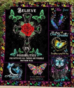 Free As A Butterfly Quilt Blanket Bedding Set for Home Décor
