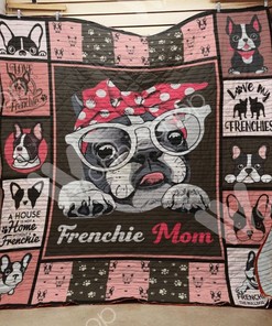 French Bulldog Frenchie Mom Quilt Blanket Bedding Set