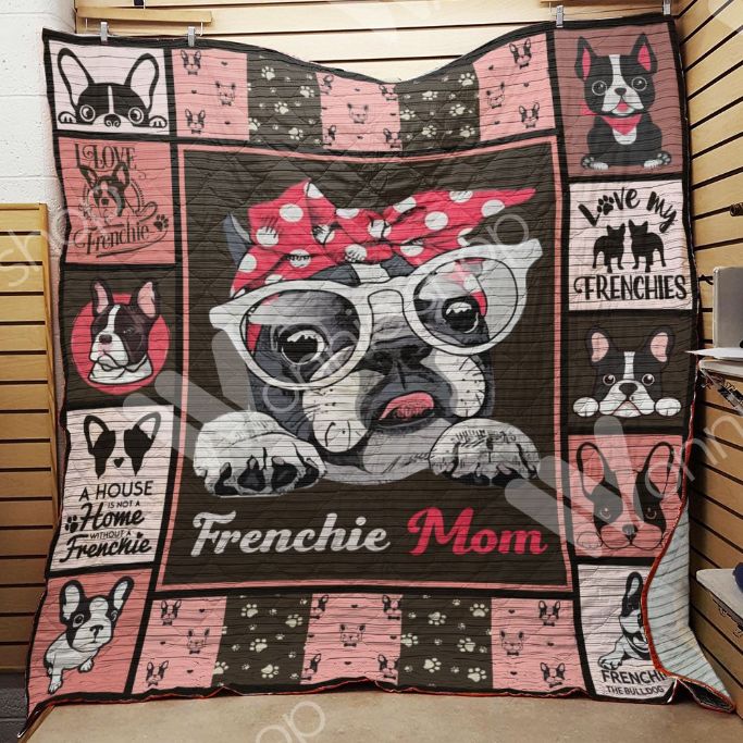 French Bulldog Frenchie Mom Quilt Blanket Bedding Set