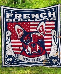 French Bulldog Quilt Blanket Bedding Set With Pilliwcases Option