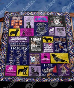 French Bulldog Quilt Blanket Bedding Set With Pillowcase Option