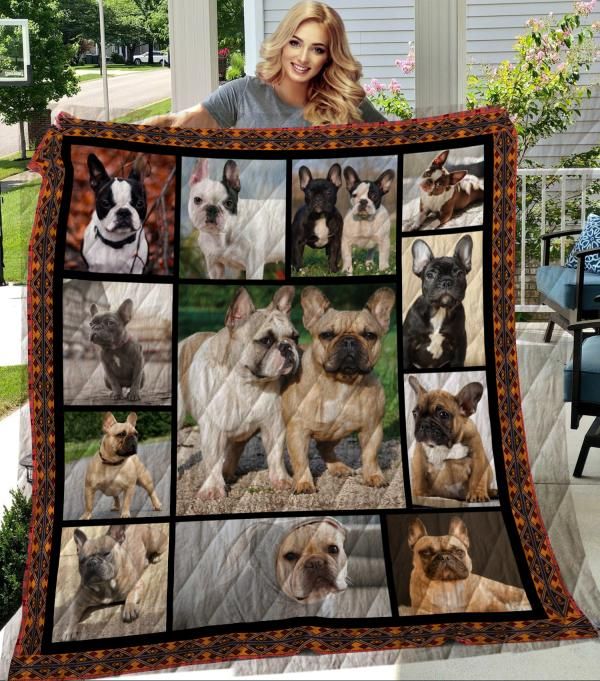 French Bulldog With Friend Quilt Blanket Bedding Set