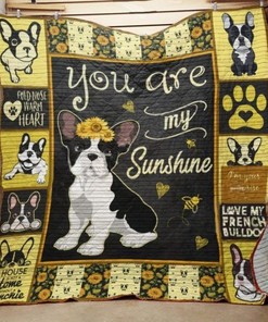 French Bulldog You Are My Sunshine Quilt Blanket Bedding Set