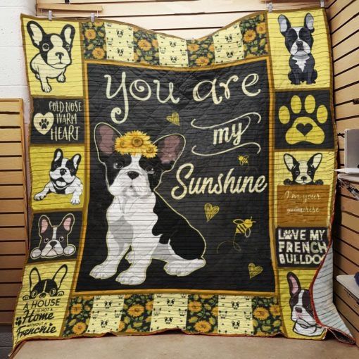 French Bulldog You Are My Sunshine Quilt Blanket Bedding Set