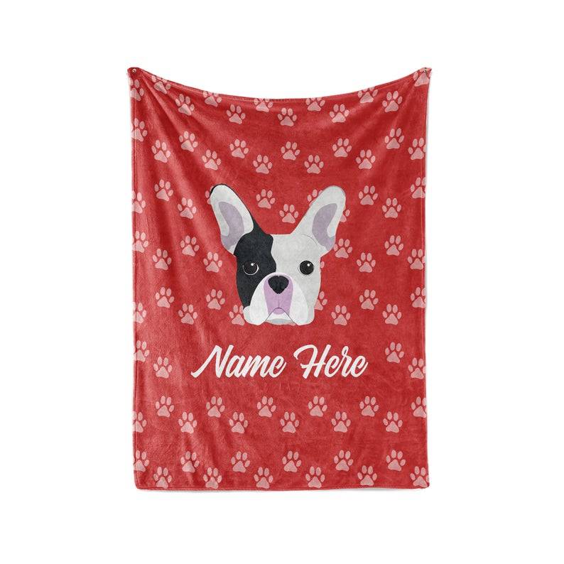 Frenchie French Bulldog Personalized Custom Blanket With Your Family Or Dog's Name - Great Gifts For Dog Lovers