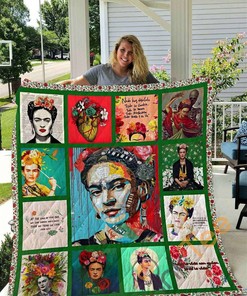 Frida Kahlo Quilt Blanket Bedding Set with Customizable Name or Sentence
