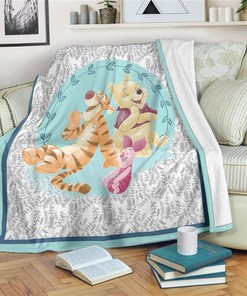 Friend Funny Winnie The Pooh Sherpa Fleece Blanket Gifts for Family, for Couple