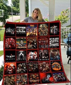 Friends Horror Halloween Decor Bedroom Quilt Blanket Bedding Set