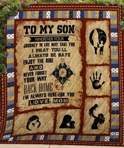 From Mom To My Son Enjoy The Ride Personalized Quilt Blanket Bedding Set