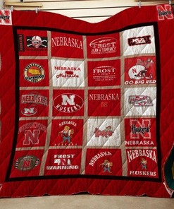 Frost N Warning Ncaa Nebraska Cornhuskers Green Quilt Blanket Bedding Set