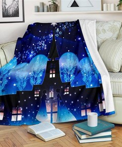 Frozen Castle Elsa Anna Disney Sherpa Blanket Fleece Blanket Funny Gifts