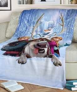 Frozen Ii, Kristoff Olaf Anna Gift For Fan Comfy Sofa Throw Blanket Gift